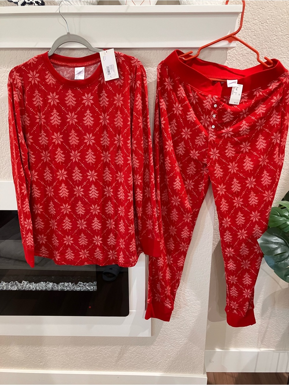 Bundle of 4 Red Holiday Knit Pajama Sets